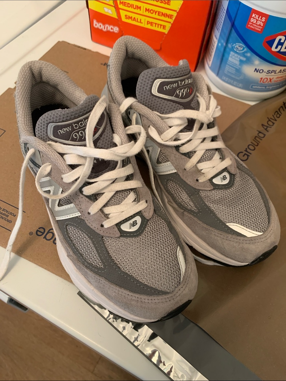 New Balance Women’s 990 Sneakers in Gray and White